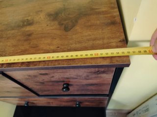Mueble de Almacenamiento Madera y Metal, y tela