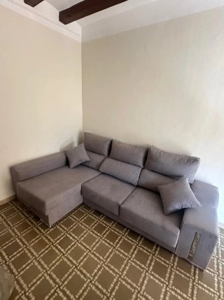 Sofá modular gris tela