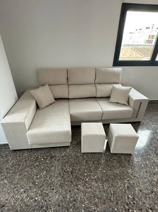 Sofá modular gris tela