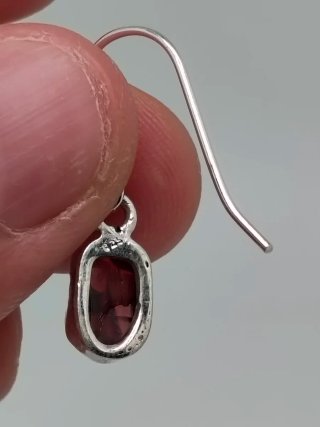 Pendientes Plata 925 y Granate Natural
