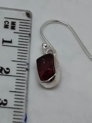 Pendientes Plata 925 y Granate Natural