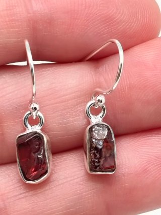 Pendientes Plata 925 y Granate Natural