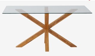 Mesa Comedor JYSK AGERBY Cristal y Madera