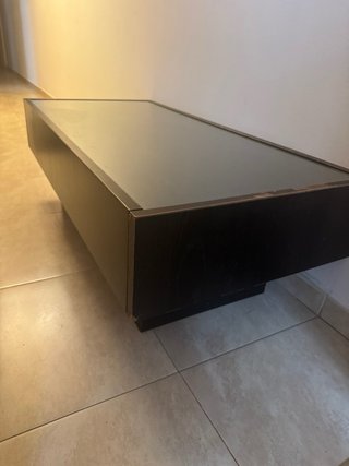 Mesa de centro cristal y madera
