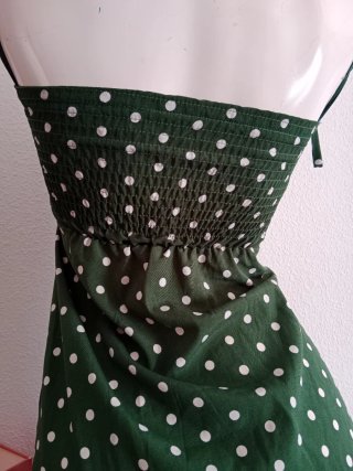 Vestido topos tipo seda fresquito M