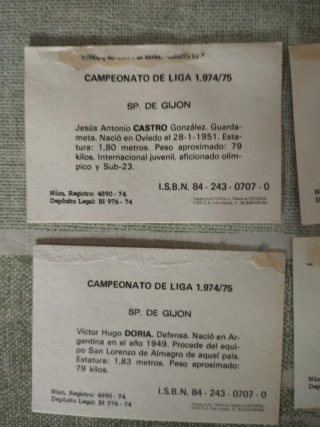 16 Cromos Sporting Gijón Liga Fher 74-75