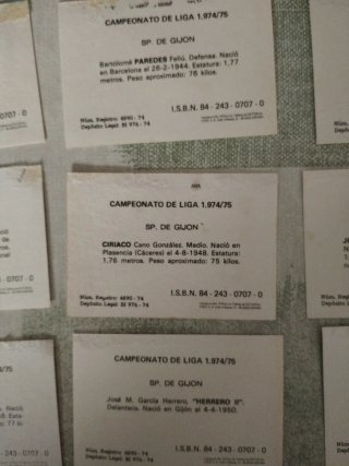 16 Cromos Sporting Gijón Liga Fher 74-75