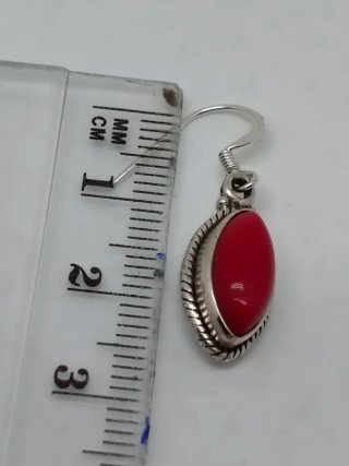 Pendientes Plata 925 y Coral Rojo