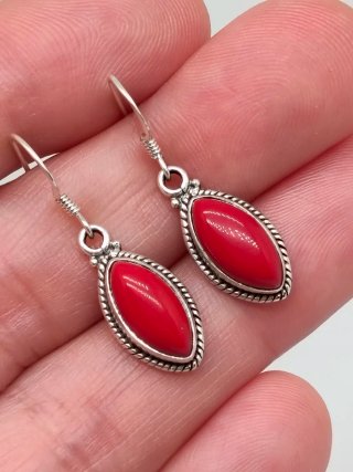 Pendientes Plata 925 y Coral Rojo