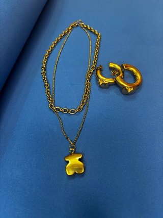 Collar y Pendientes Tous Dorado