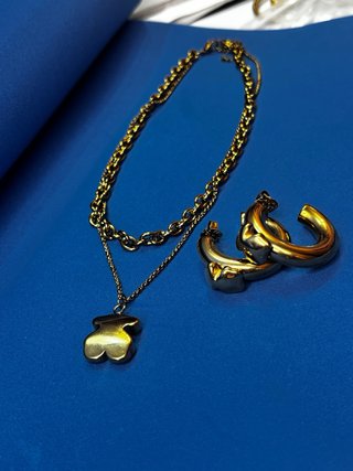 Collar y Pendientes Tous Dorado