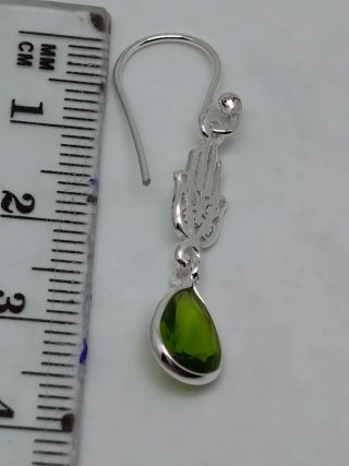 Pendientes Plata 925 Olivino Lágrima