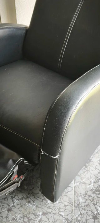 Sillón relax de piel negro