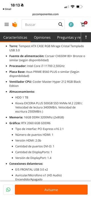 Ordenador Forgeon Gaming Negro/Plata