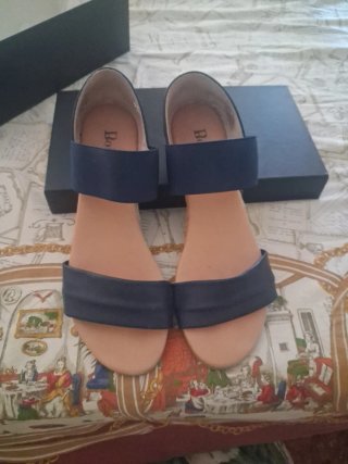 Sandalias Botticelli Piel Tiras Azul T39
