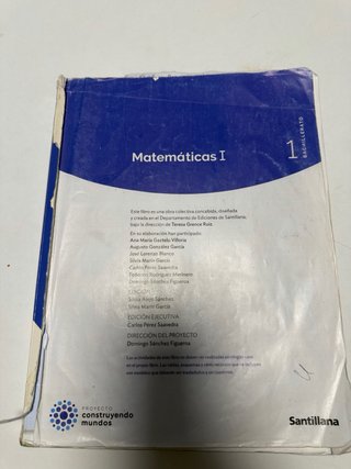 Matemáticas 1 bachiller Santillana