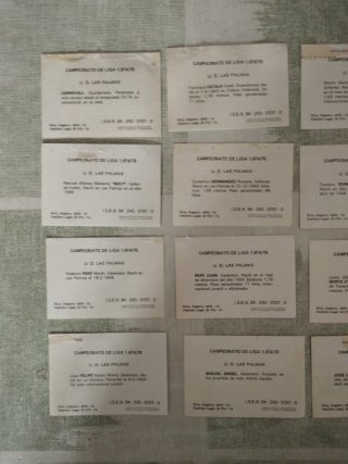 16 cromos UD Las Palmas Fher 74-75