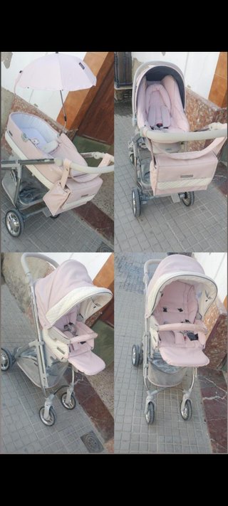 Carro de bebé 3 piezas rosa