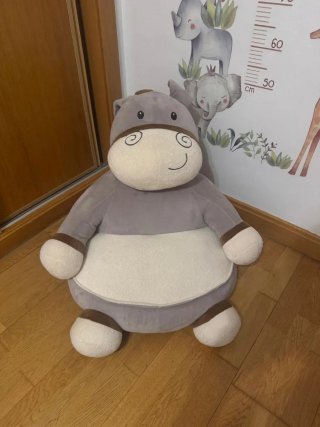 Sofá infantil de tela gris