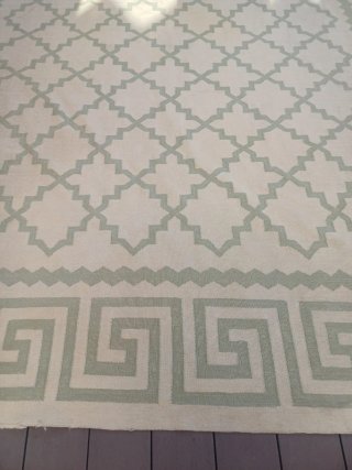 Kilim anni '50 geometrico beige e verde