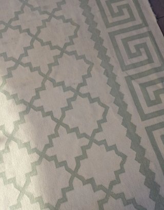 Kilim anni '50 geometrico beige e verde