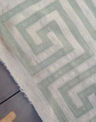 Kilim anni '50 geometrico beige e verde
