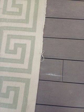 Kilim anni '50 geometrico beige e verde