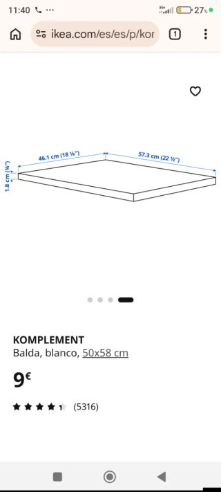 3 Baldas Ikea Pax Blancas