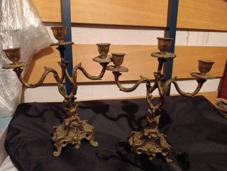 Candelabros de Bronce Antiguos