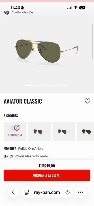 Gafas de sol Ray-Ban Aviator Classic
