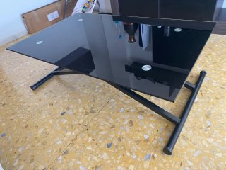 Mesa de salón de cristal elevable negra