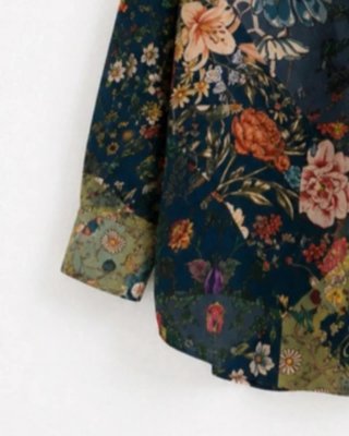 Camisa Zara Boho Chic Patchwork Talla S