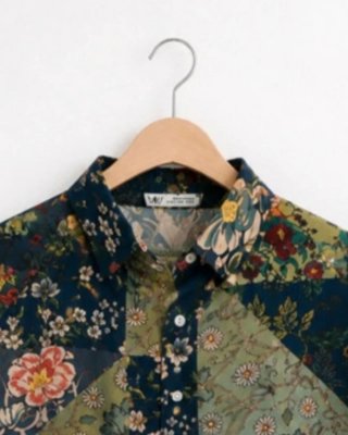 Camisa Zara Boho Chic Patchwork Talla S