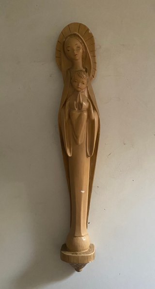 Escultura Virgen con Niño madera