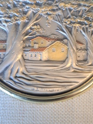 Cuadro Plata 925 MIDA Italia Paisaje Rural Relieve