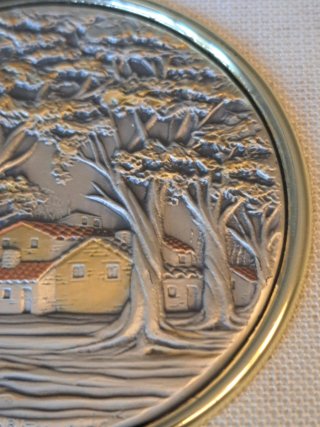 Cuadro Plata 925 MIDA Italia Paisaje Rural Relieve