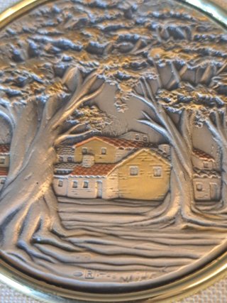 Cuadro Plata 925 MIDA Italia Paisaje Rural Relieve