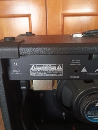 Guitarra LTD roja con funda y amplificador