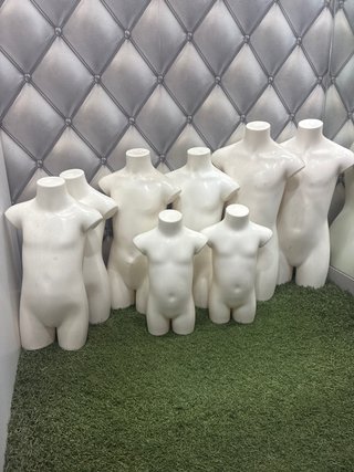 Lote 8 bustos maniquí niños, varios tamaños