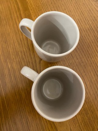 Set 2 Tazze Beige Grigio Ceramica