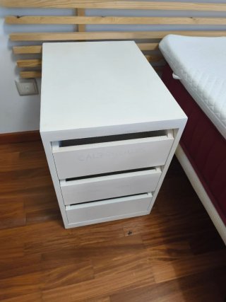 2 Mesitas Noche Cajoneras Blancas