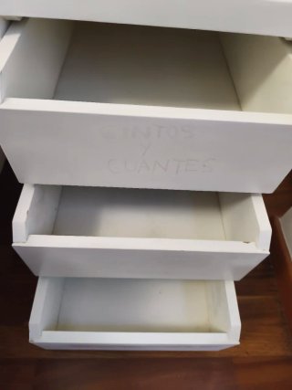 2 Mesitas Noche Cajoneras Blancas