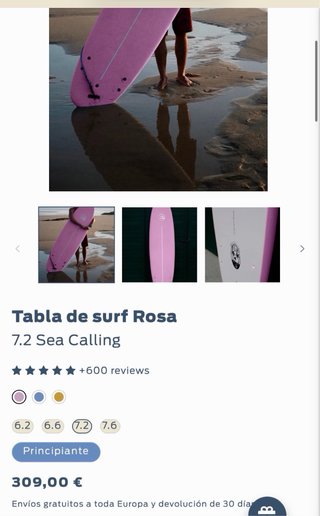 Tabla de surf rosa