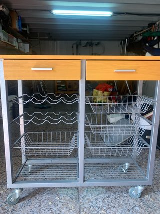 Mueble auxiliar cocina madera y metal