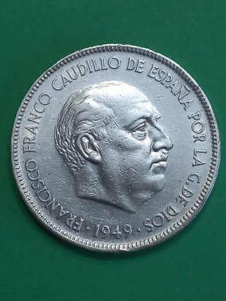 Moneda 5 Pesetas 1949 estrella 50