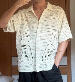 Camisa Zara Crochet Beige