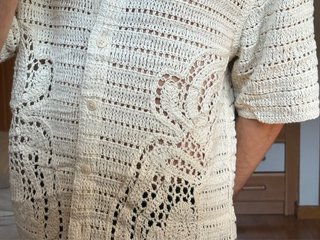 Camisa Zara Crochet Beige