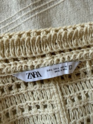 Camisa Zara Crochet Beige