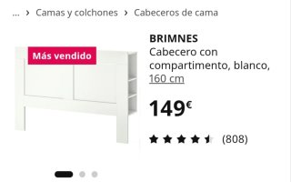 Cabecero Ikea Blanco con Estantería