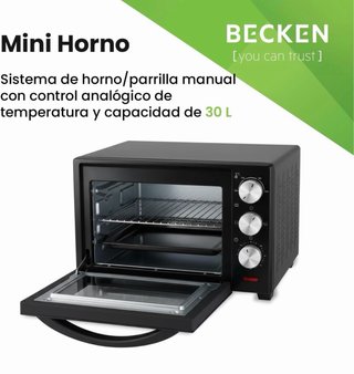BAJADA Horno Eléctrico Sobremesa Becken 30L